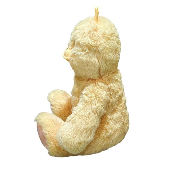 Yellow Duck Plush Easter Stuffed Animal Lovey 11 Inch Stitched Eyes Silver One - Picture 5 of 8